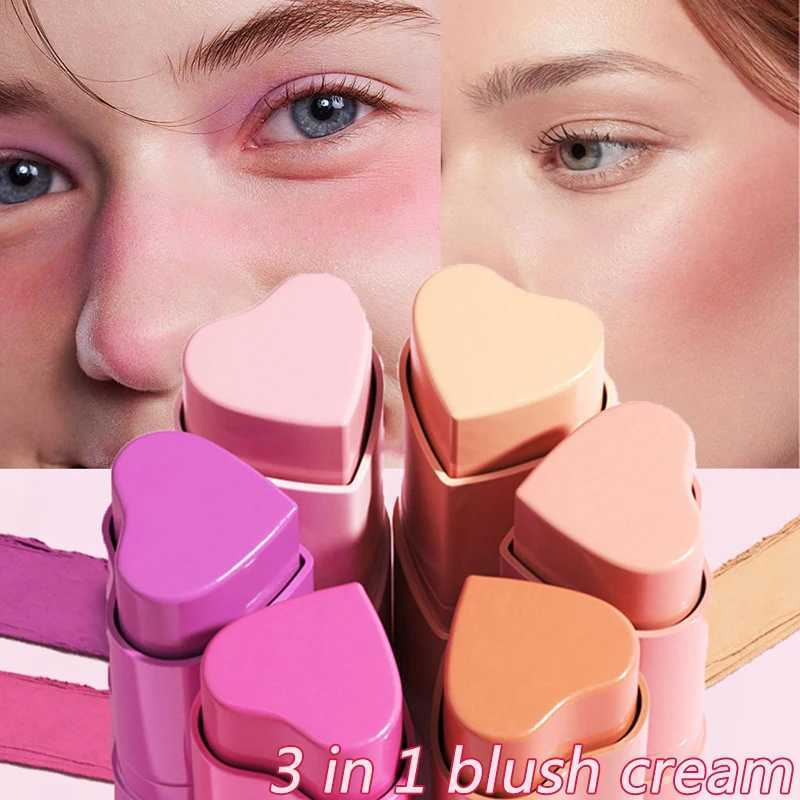 Heart-shaped Pocket B Cream Sticks Natural Eyeshadow Brighten Lip Tint Cheek Shading Cute Purple Rouge Ber Korean MakeupW250220
