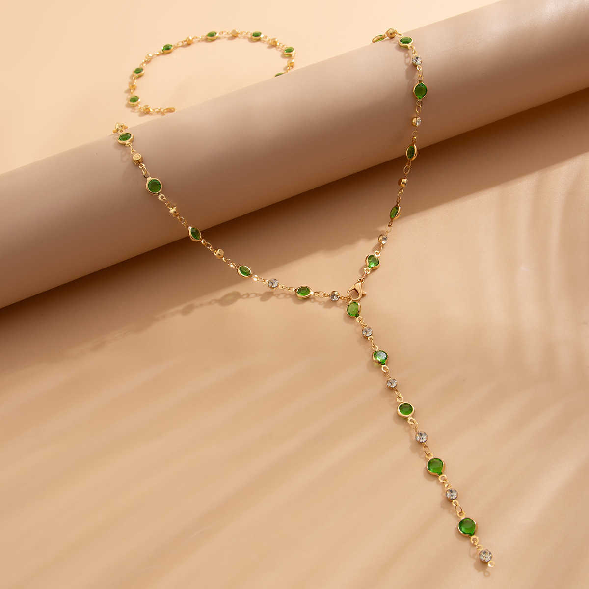 Pendant Necklaces Fashion inspired tassel Y-shaped chain necklace for women simple and multi-layered inlaid crystal collarbone chain H25219