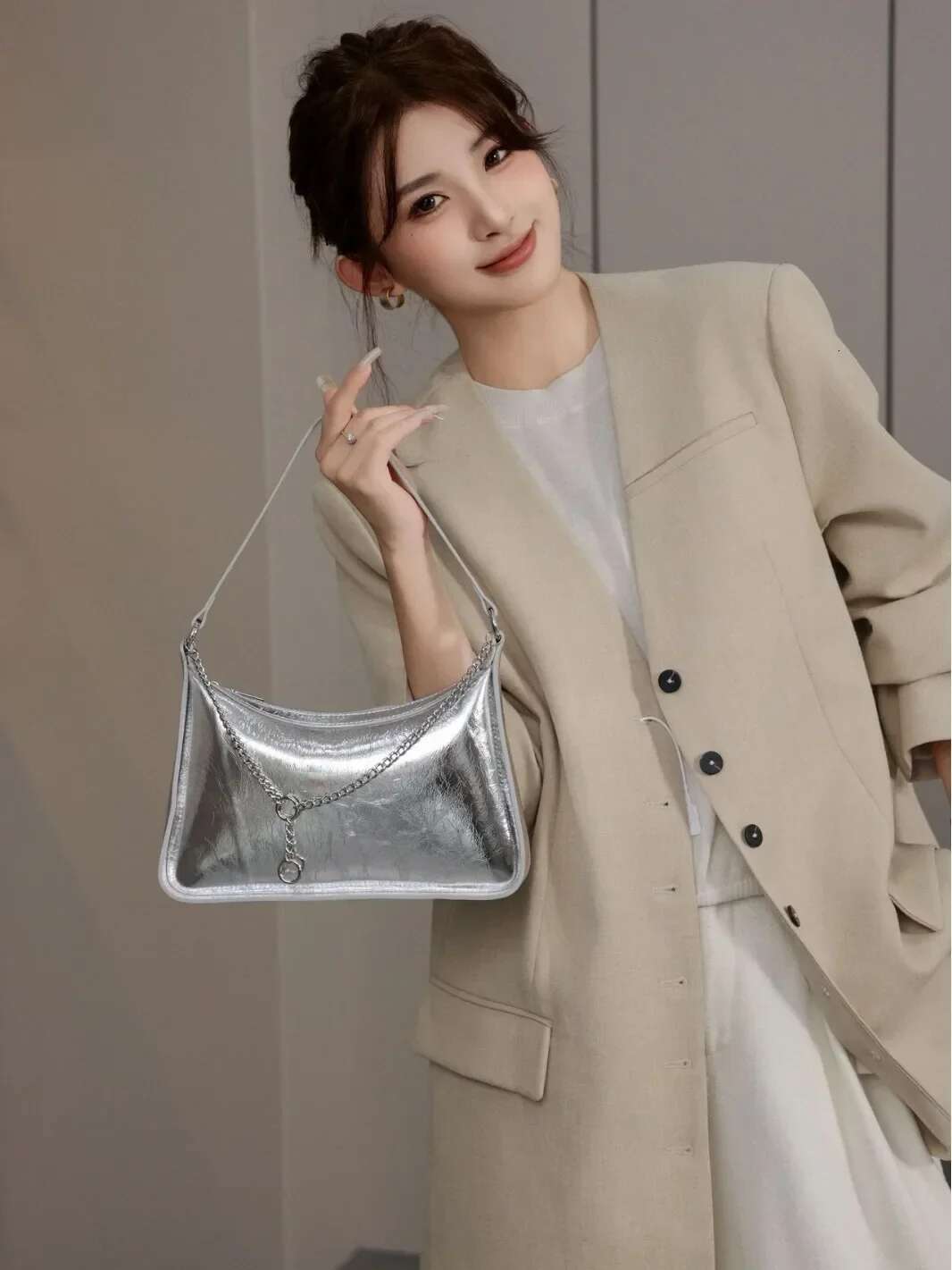 Underarm Cowhide Genuine Leather Handbags Women Vintage Shoulder Female Korean Bag High Quality 2024