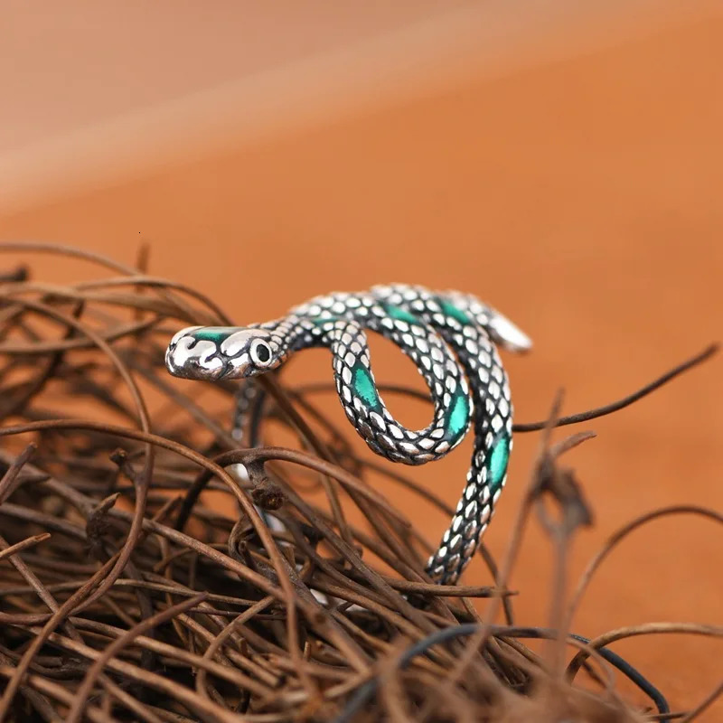 925 sterling silver multi-layer winding snake shaped ring mens and womens retro high-end personalized jewelry 250220