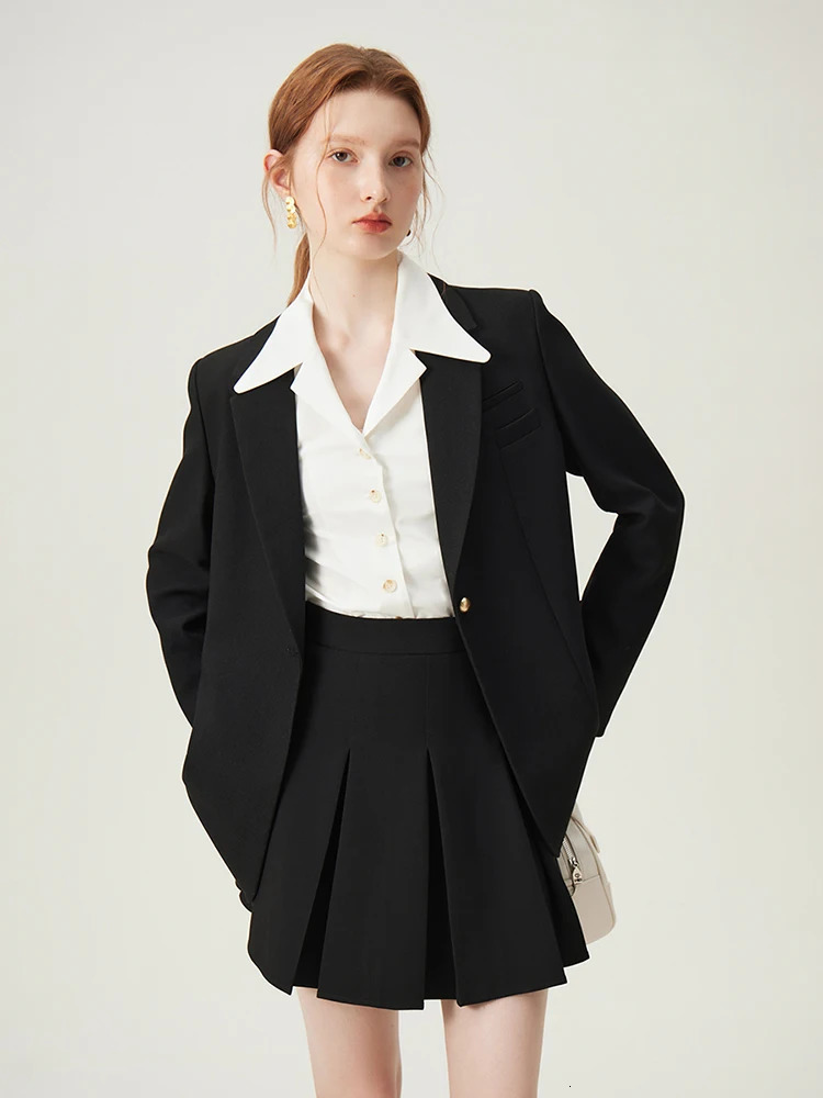 FSLE Korean Style Temperament Suit Jacket for Women Spring n Professional Formal Blazer Coats Female 24FS11069 250213