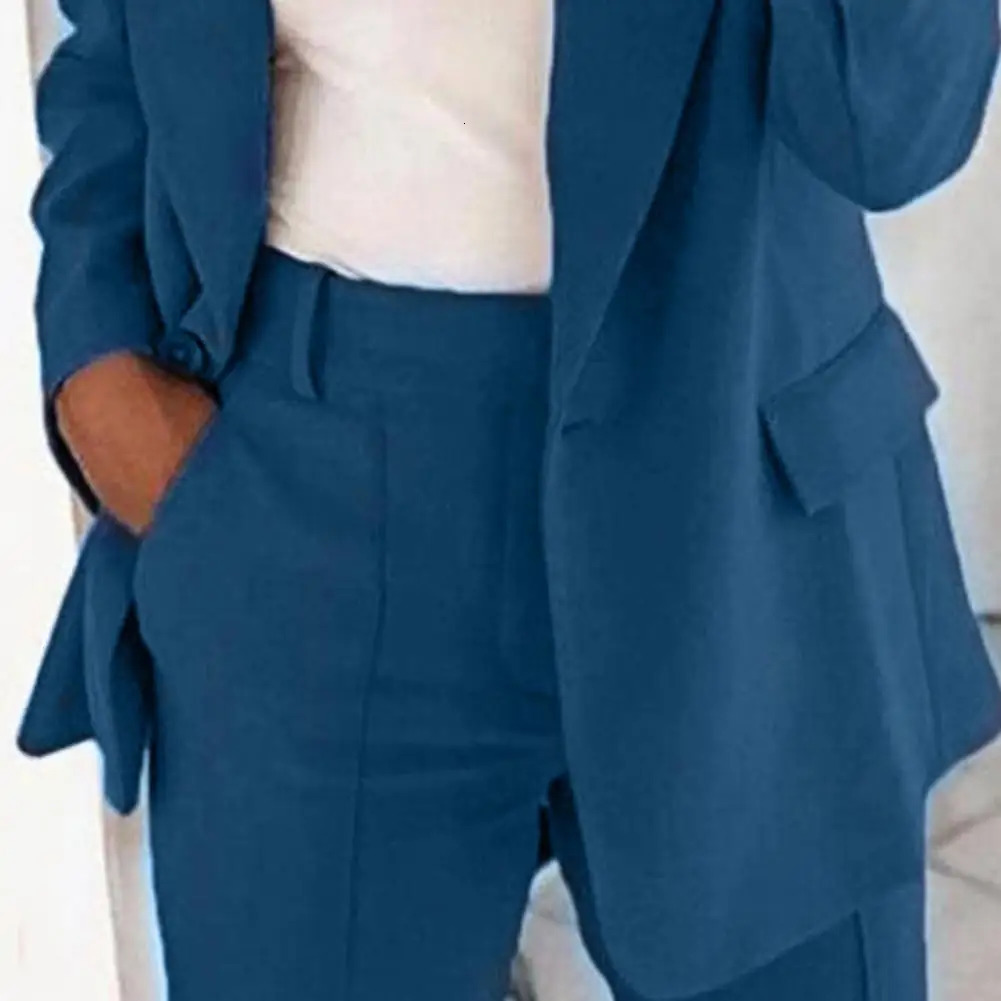 Turndown Collar Women Blazer Long Sleeve Buttons for Dating Suit Jacket Solid Color Womens Coat 250213