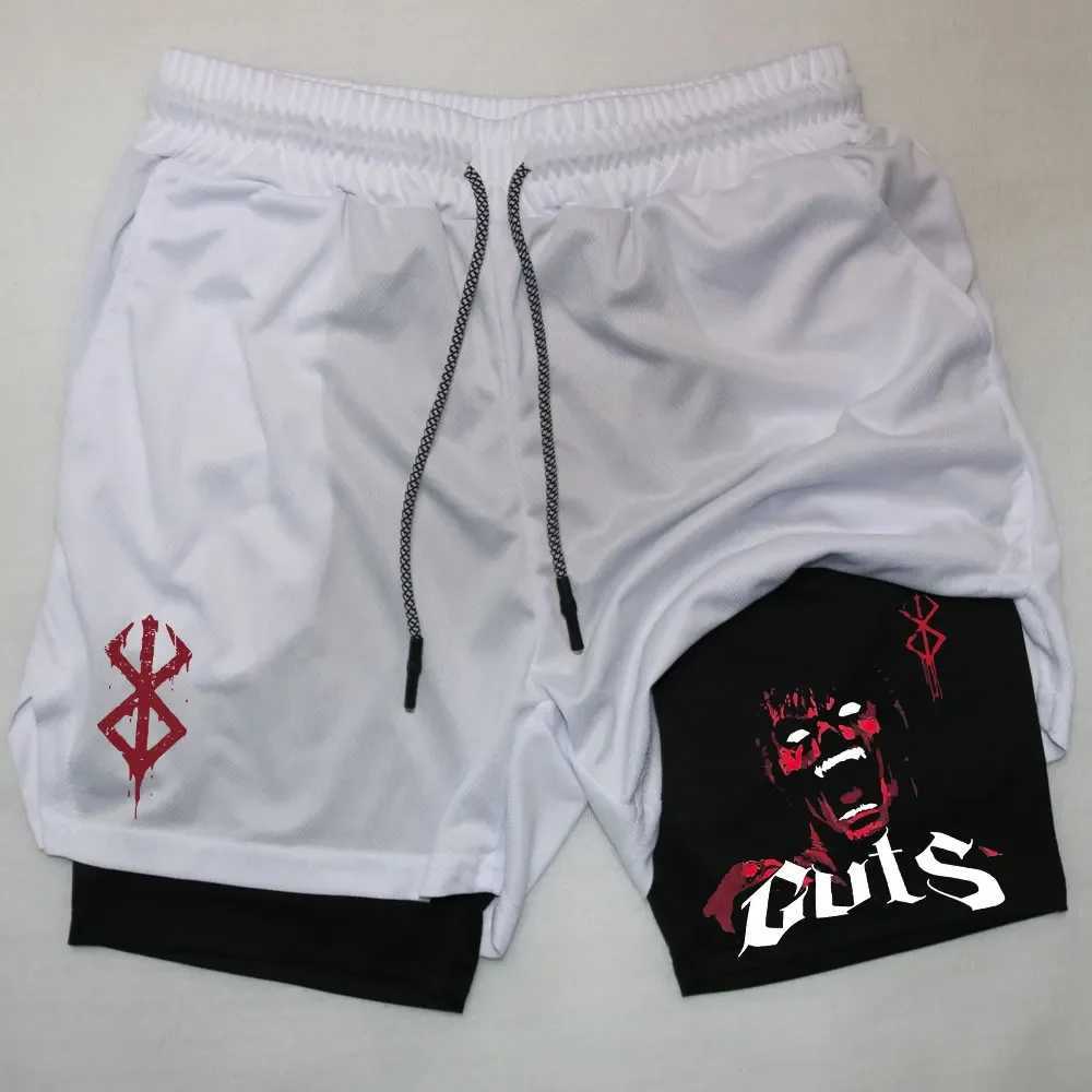 Anime Berserk Performance Shorts Men 2 In 1 Running QuiCK-Drying GYM Short Pants Workout Sportswear Basketball Shorts X250220