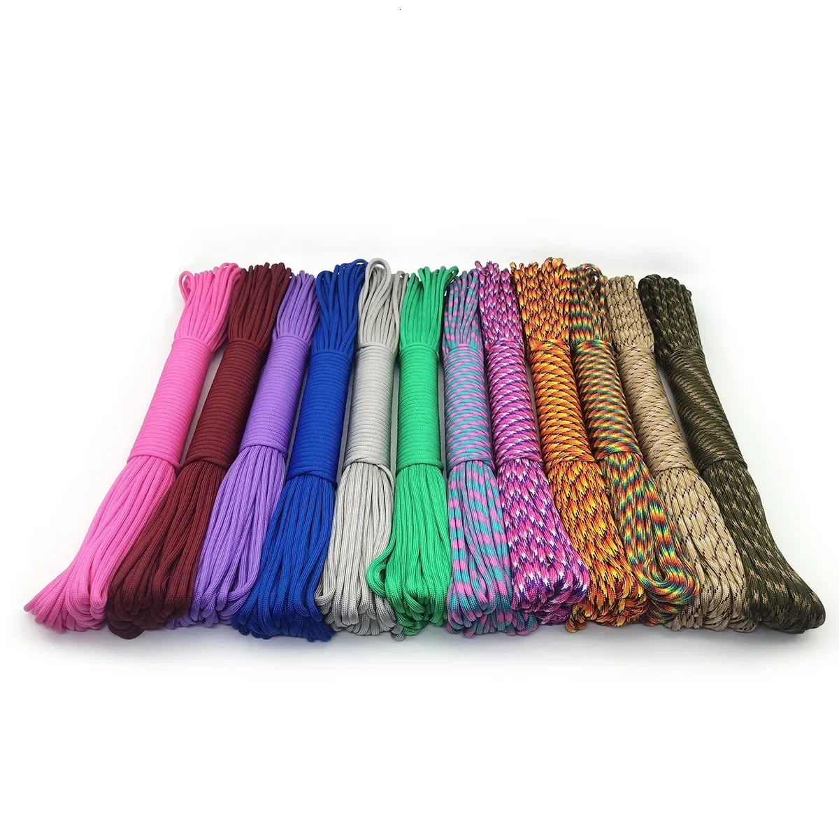 Color Dia 4 MM 31 Meters 9 stand Cores Paracord Parachute Cord Lanyard Tent Rope For Hiking Camping Clothesline DIY Bracelet 250213