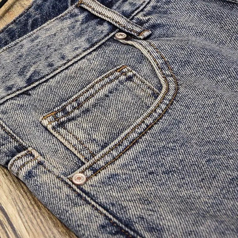 y Clothing Vintage Retro Style Tapered Dad Carrot Denim Jeans Mens Light Wash Loose Casual Fulllength Baggy Pants 250219