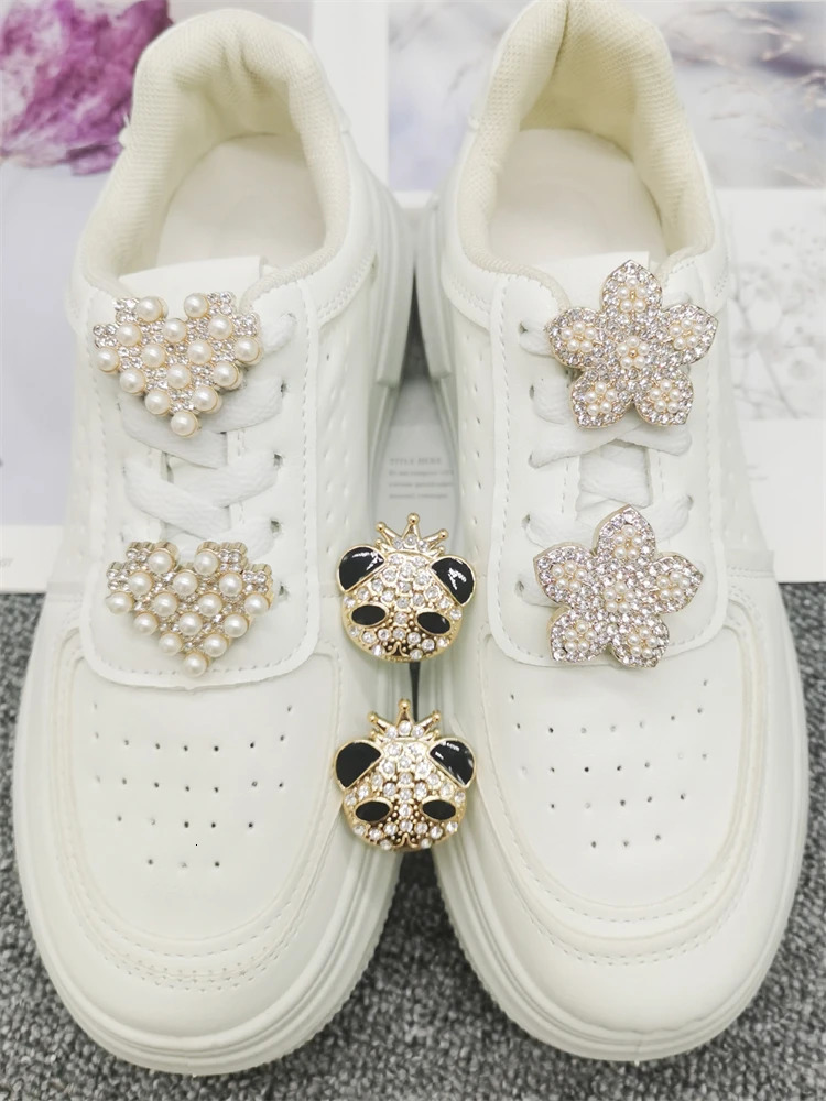 2PCS Bling Jewelry Shoe Lace Charms ABS Beads Buckles Decorations DIY Luxury Rhinestone Shoelace Clips Accessories Fit Sneakers 250219
