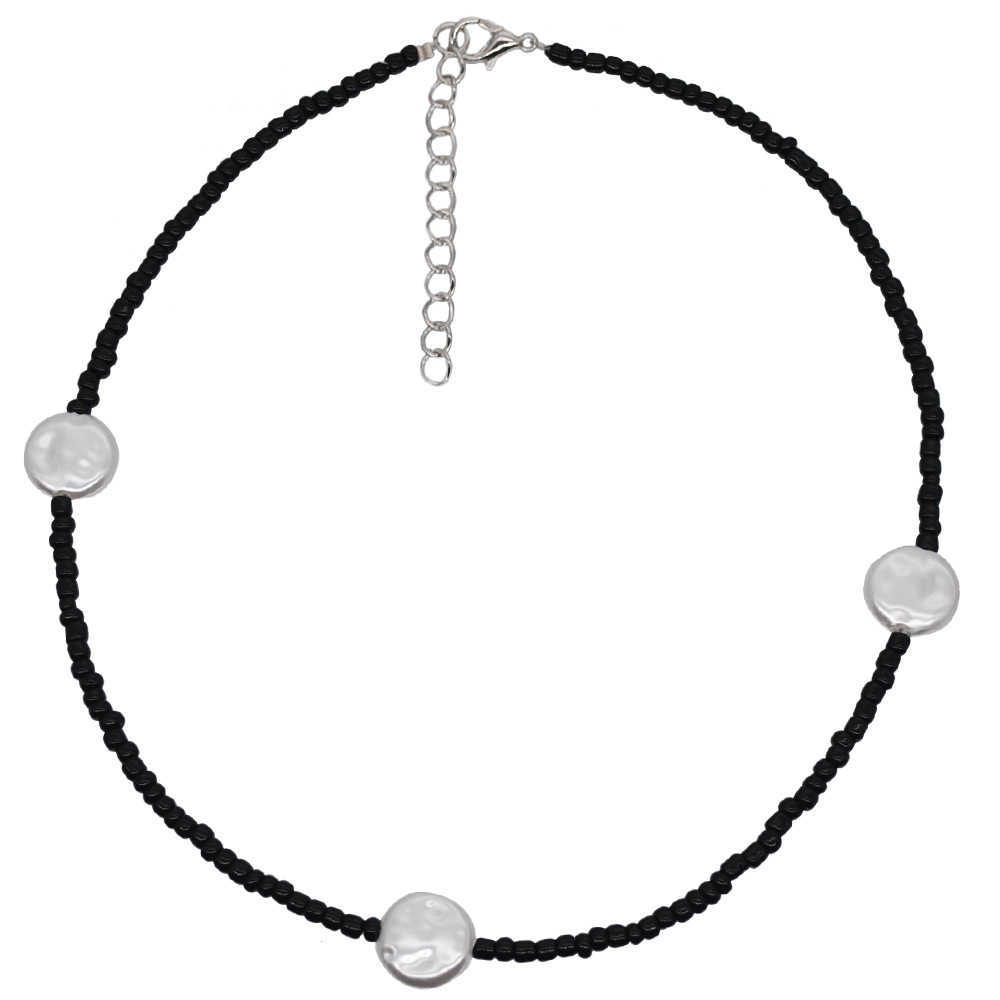 Pendant Necklaces Multi layer jewelry mixed with Pearl Choker Necklace Fashion Color Rice bead clavicle chain short neck chain H25219