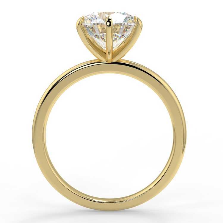 VVS Moissanite Diamond 6 Prong 18K Pure Yellow Gold Wedding and Engagement Rings