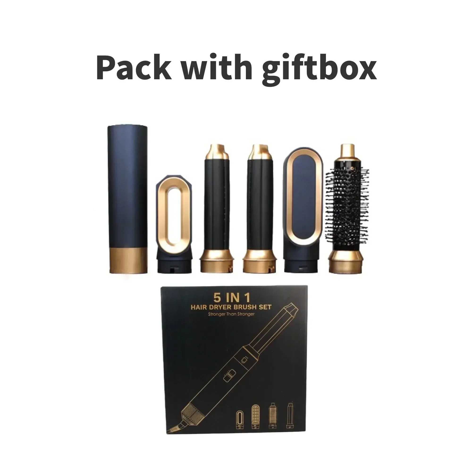 High Speed 5 in Hair Dryer Multi Hair Styler Curling Iron Straightener Hair Brush Professional Blow Dryer Gift Box Styling Tool W250220