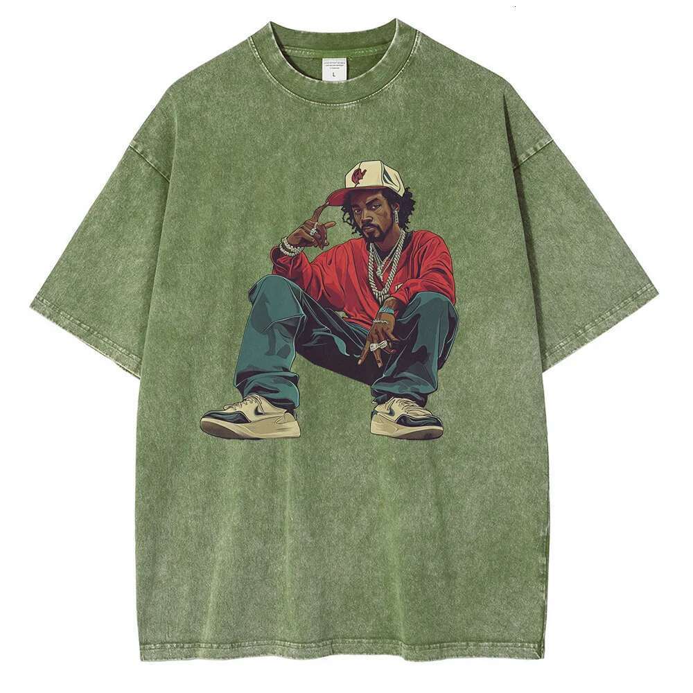 T-shirt in Heavy Cotton with Characters Hip Hop, Graphic, DistMurcia, Washed, Retro, Gothic