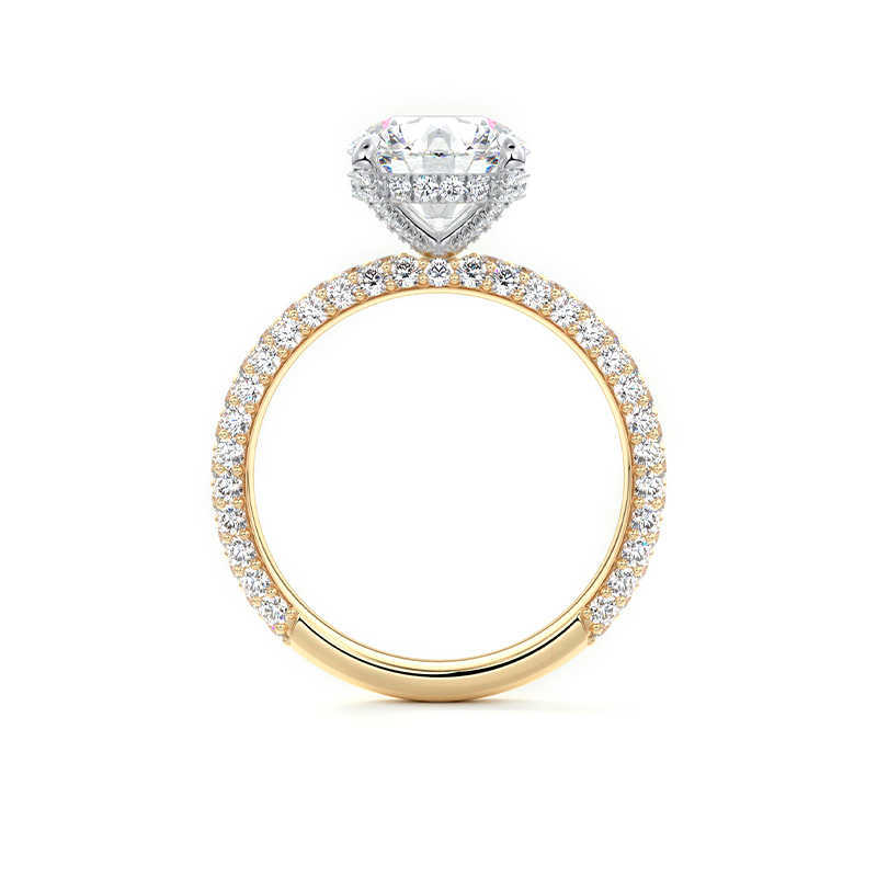 Luster Forever Romantic Jewellery 925 Silver 10K 14K 18K Triple Pave Setting Round Moissanite Ring for Wedding