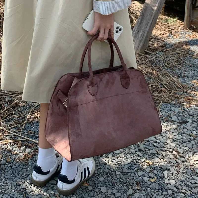 Suede Tote Bag High Quality Designer Luxury Boston Large Handbag 2024 Winter New in Vintage Womens Bags Korean Hand Bag Ladies Z250219