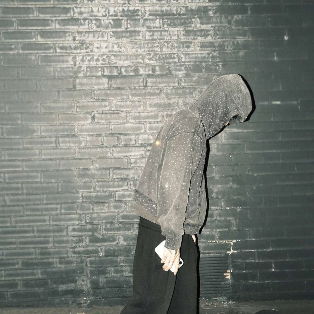 Hoodie, full body hot diamond long sleeved pullover, hooded jacket, street trend y2k