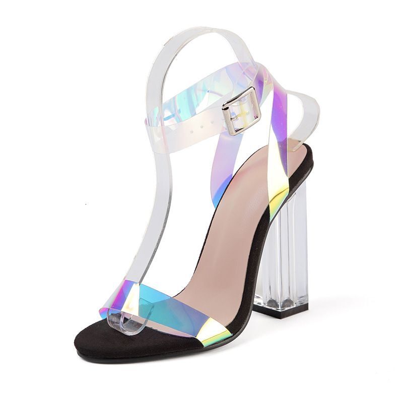 Large Size For Women Buckle High-Heeled Personalized Colorful Women's Sandals