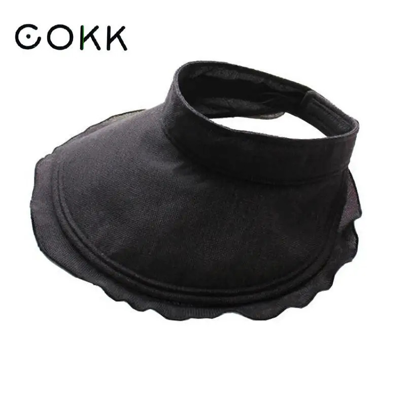 COKK Summer Hats For Women Folding Empty Top Sunscreen Shading Sun Hat Female UV Protection Beach Hat Visor Chapeau Femme 250219