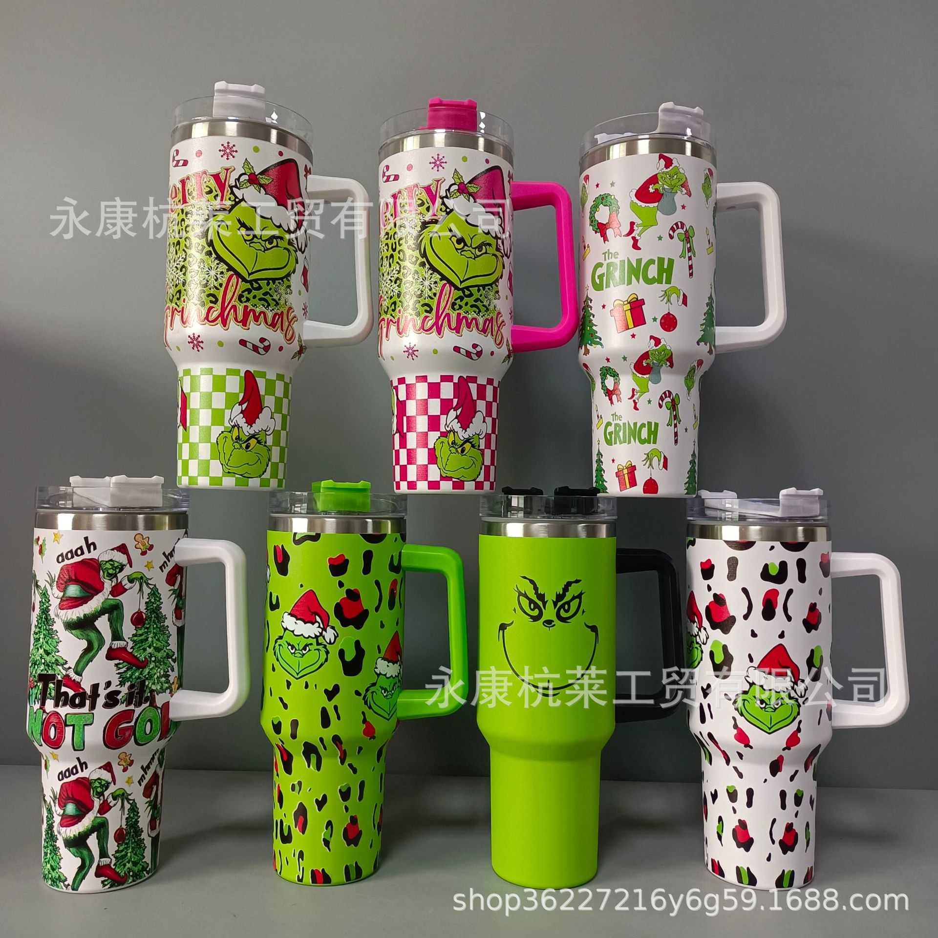 Mugs First generation 40oz car cup 5D Grinch Ice King cup with straw vacuum insulated cup S25219