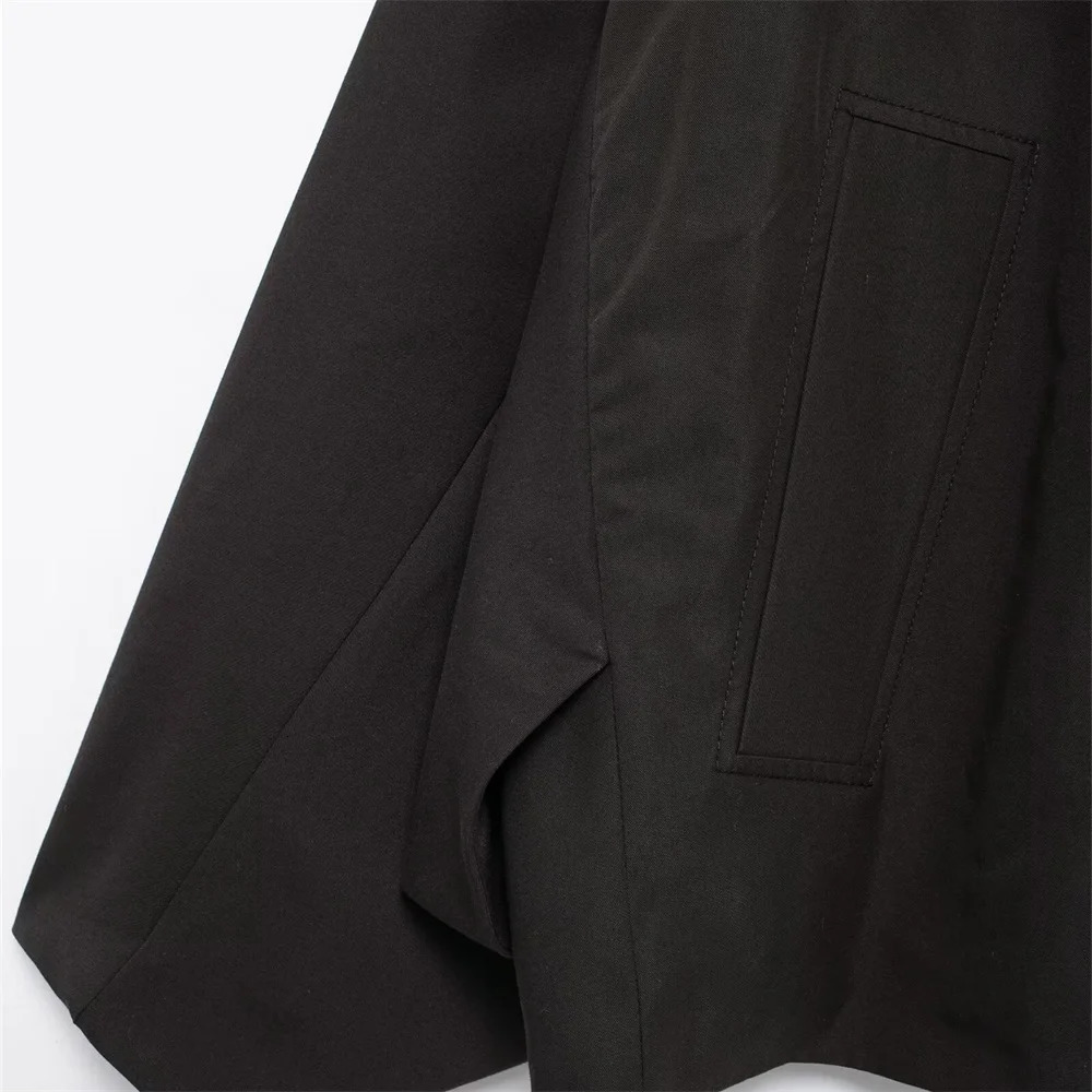 autumn womens casual slim fit long sleeved pocket button solid color hooded short windbreaker 250219