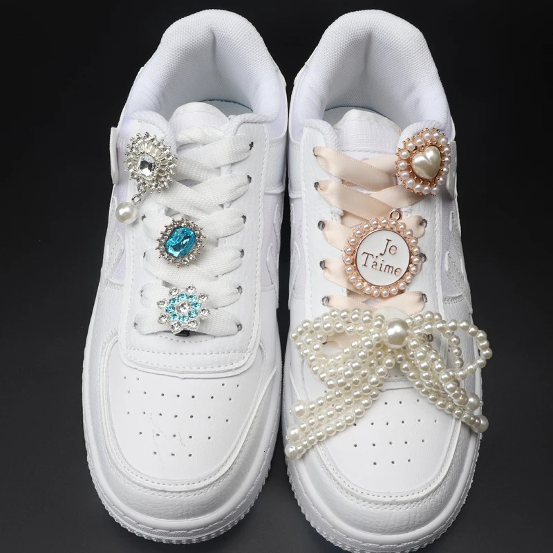 Shoelaces Clips Buckle Decorations Shoe Charms Rhinestones Pearl Gem Girl Gift for Sneakers Casual Fashion Shoes Accessory 1PCS 250219