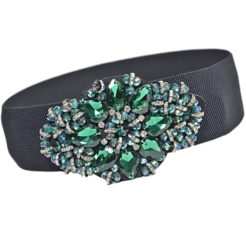 Women's Sweet Crystal Beaded Flower Waistband