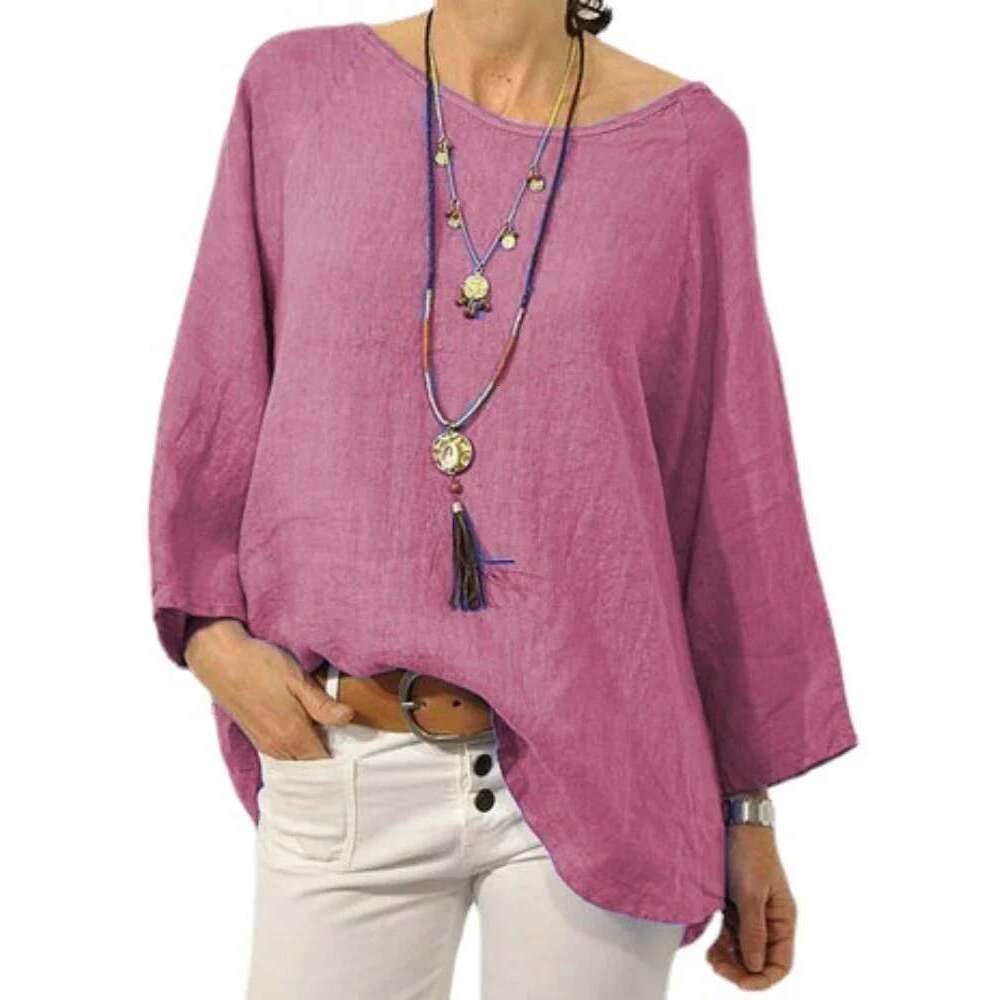 Summer Long Sleeve Solid Cotton En Shirts Female Casual Basic Robe Soft Tunic Oversized Blouse For Women Tops