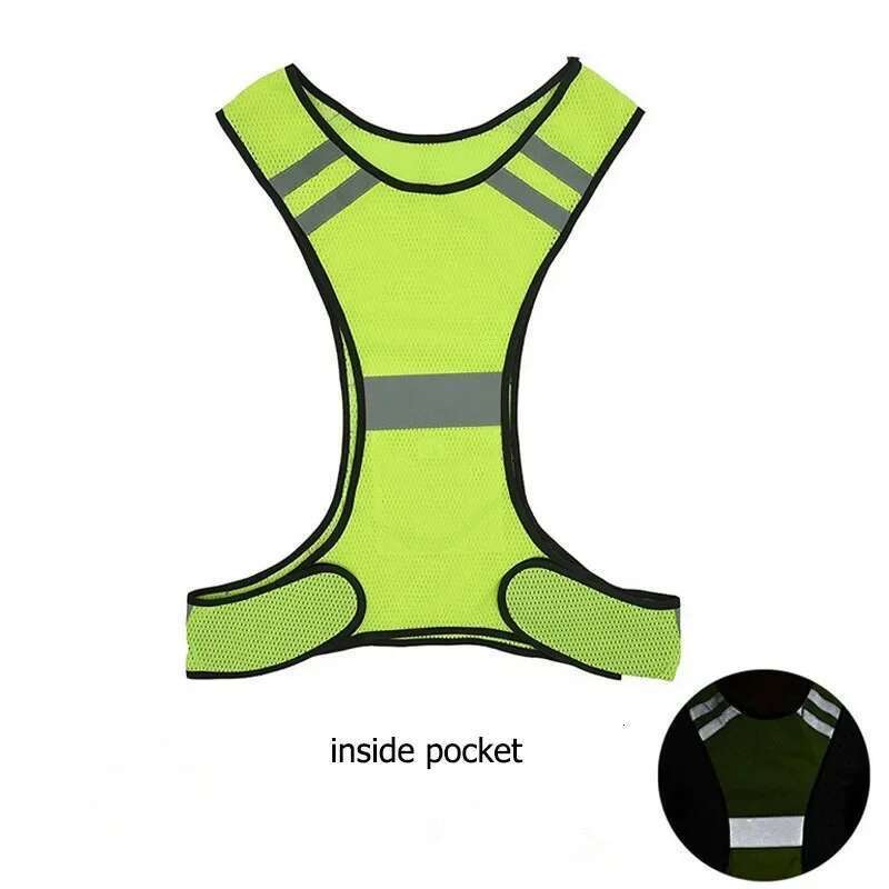 Reflective safety vests for motorcycle and car, light and adjustable elastic vest, high visibility reflective strips for running and cycling