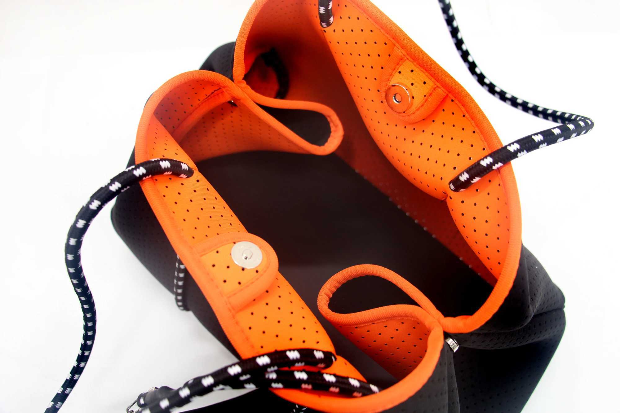 New Arrival Hot Selling Neoprene Tote Bag Wholesale Women Large Shopping Handbags Perforated Neoprene Beach Bag For Women Z250219