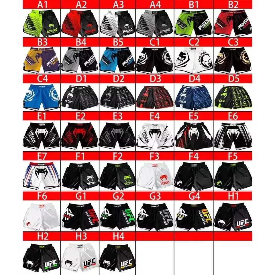 YOKKAOVENUMBoxing Shorts Male MMA Boxing Shorts Comprehensive Training Sanda Muay Thai Gym Fitness Sports Shorts X250220