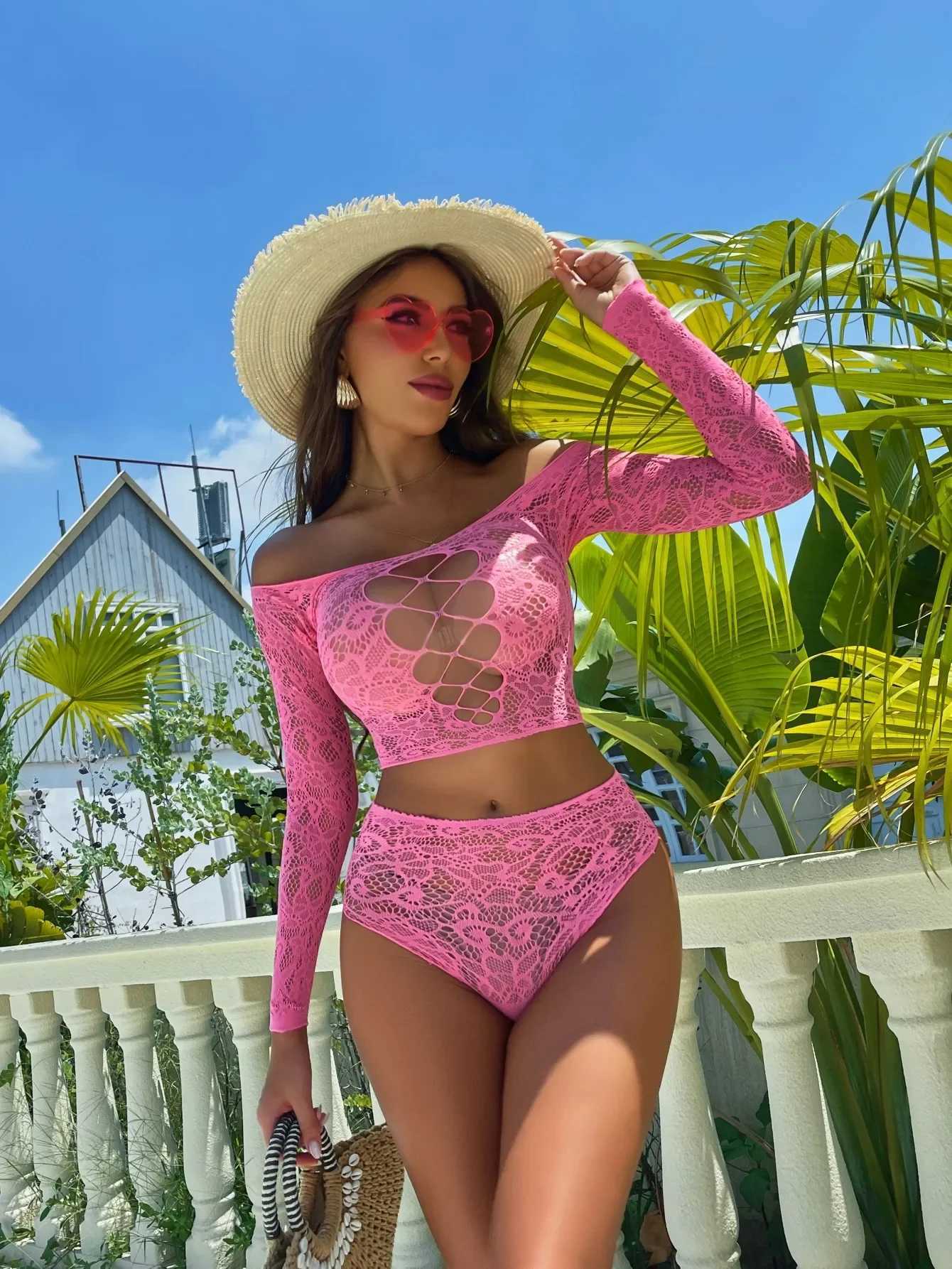 Sexy Babydoll Nightgown Suits Women Crochet Lingerie Pornographic Sex Adult Bodysuit Products Sleepwear Bikini Swimsuit+Hot Pants W250220