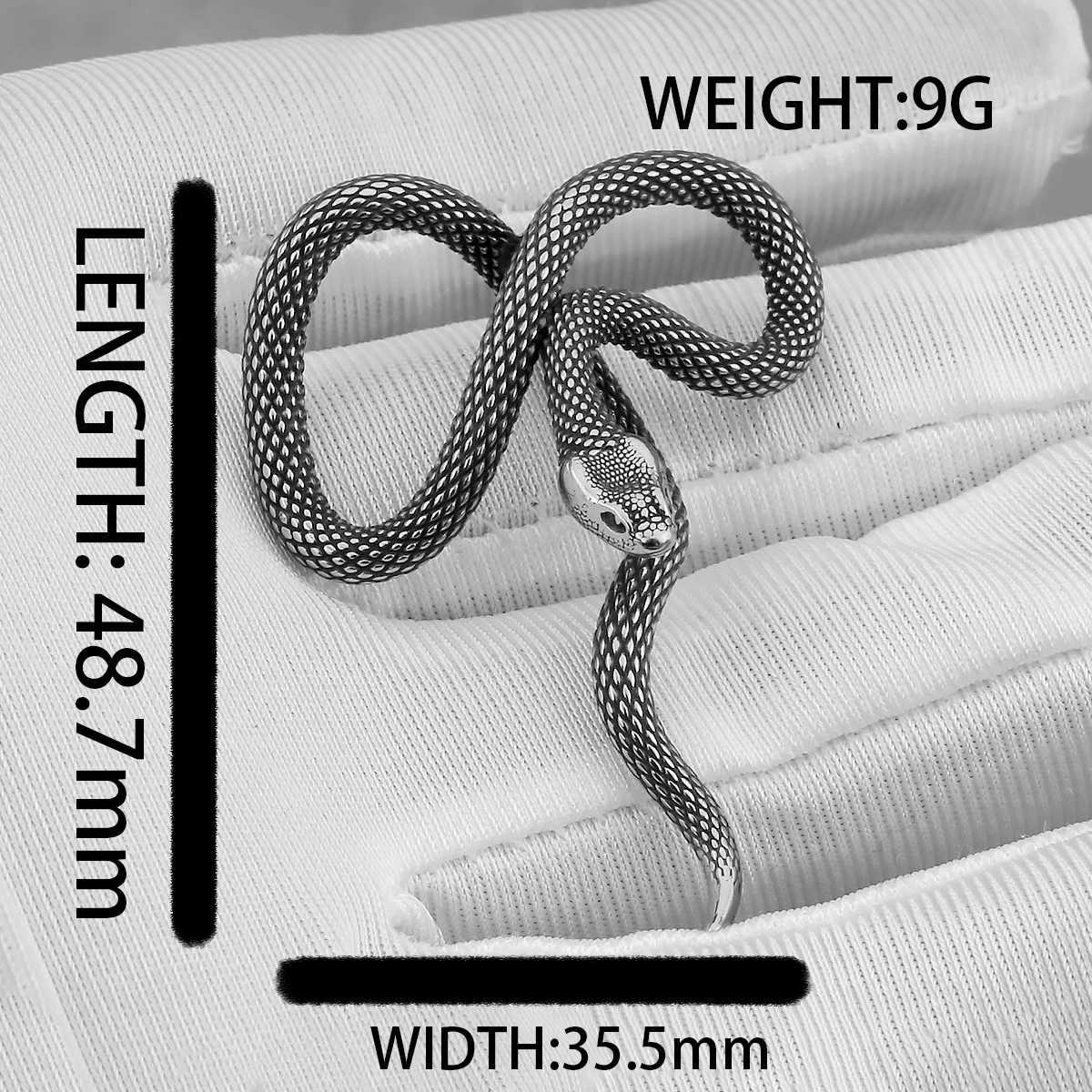 Gothic Snake King Necklace Mens Hip Hop Punk Biker Pendant Necklace Retro Charm Stainl Steel Male JewelryXJ250219