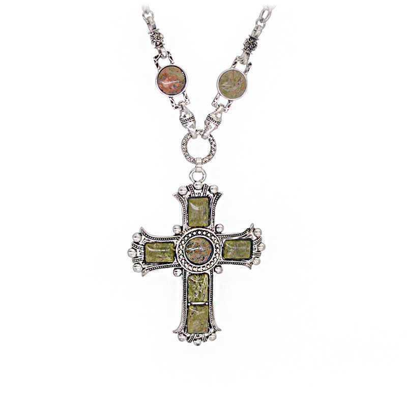 Pendant Necklaces Jewelry Cross Pendant Necklace Womens Turquoise Long Necklace Sweater Chain H25219