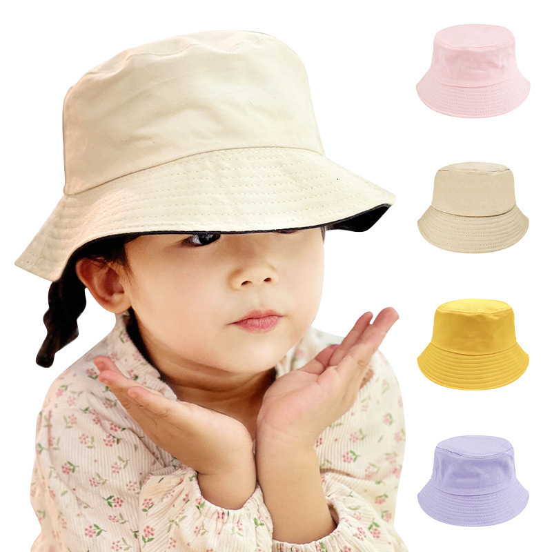 Ddmyshoesvip Fisherman Solid Color Light Plate Parent Child Pot Adjustable Pure Cotton Children S Hat For Boys And Girls