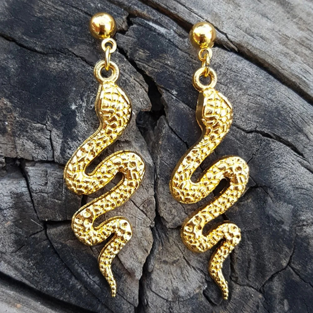 48 Pcs Gold Filled Earrings Alloy Snake Pendant Charm Charms for Jewelry Making Accessories Aesthetic Golden Keychain 250220