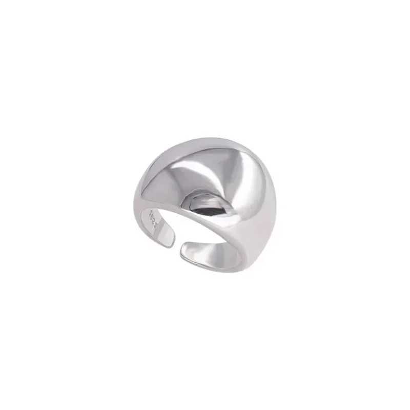 925 Sterling Silver Smooth Ring for Wen Gift Personality Punk Creative Adjustable Minimalism Jewelry Dropsing X250220