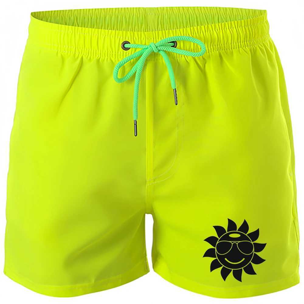 Men Loose Beach Shorts Drawstring Quick Dry Sun with sunglasses Shorts For Summer Women Male Print Casual Oversized Sport Shorts X250220