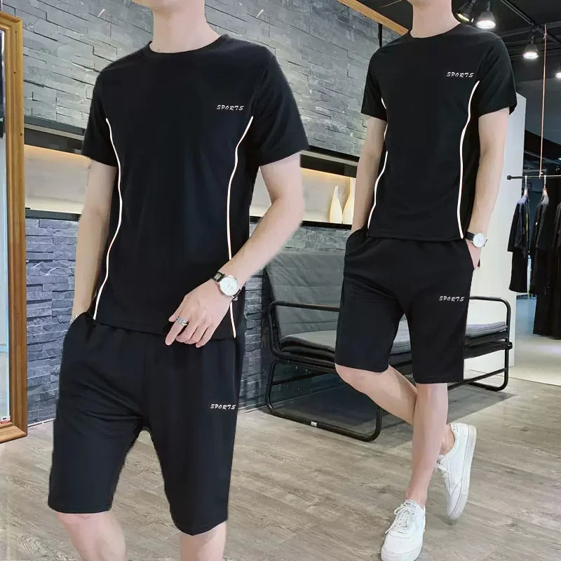 Mens Sports Quick Drying Set Summer Breathable Running Casual Home Short Sleeve Tshirt Outdoor Large Size Sportswear 250220
