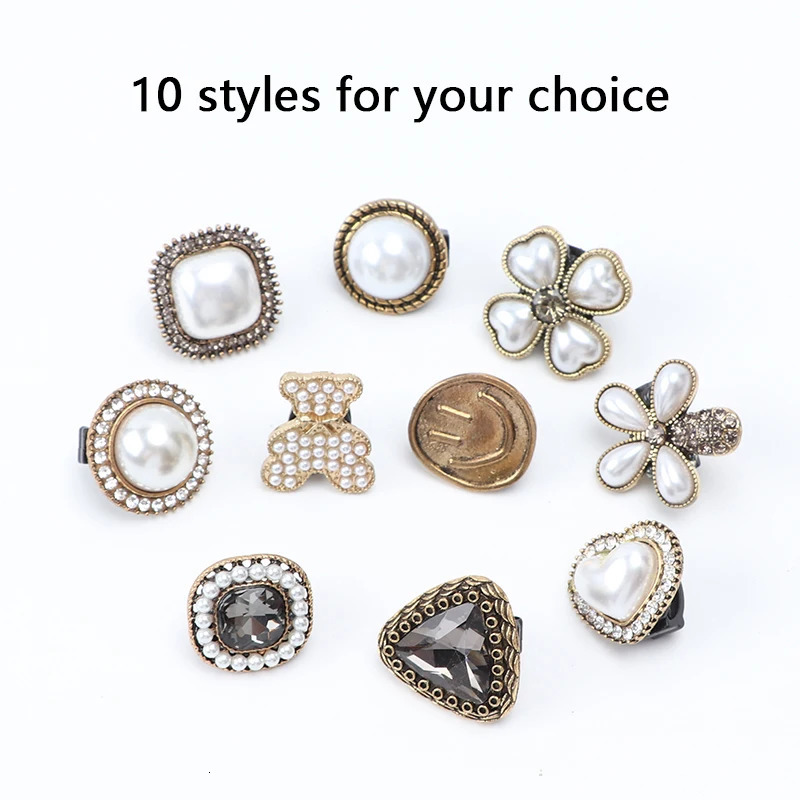 Flower Rhinestones Shoelaces Decoration Antique Pearl Diamond Shoe Buckle Crystal Gem Shoelace Decorative Charms Accessorie 250219