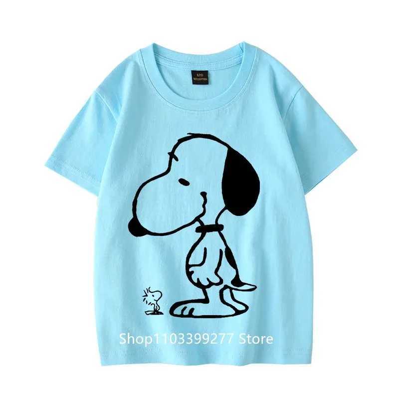 T-shirts New Boys and Girls T-shirt Childlike Summer O-neck T-shirt Cartoon Animation Comfortable Short Breathable Cotton T-shirt H250220