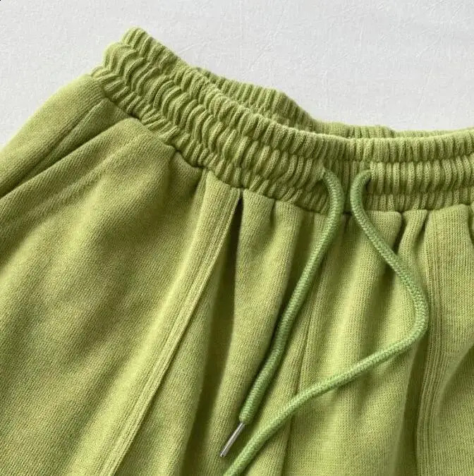 Spring And Summer Fashion Leisure Sports High Waist Straight Solid Color Wide Leg Shorts For Women5 Colors 250217