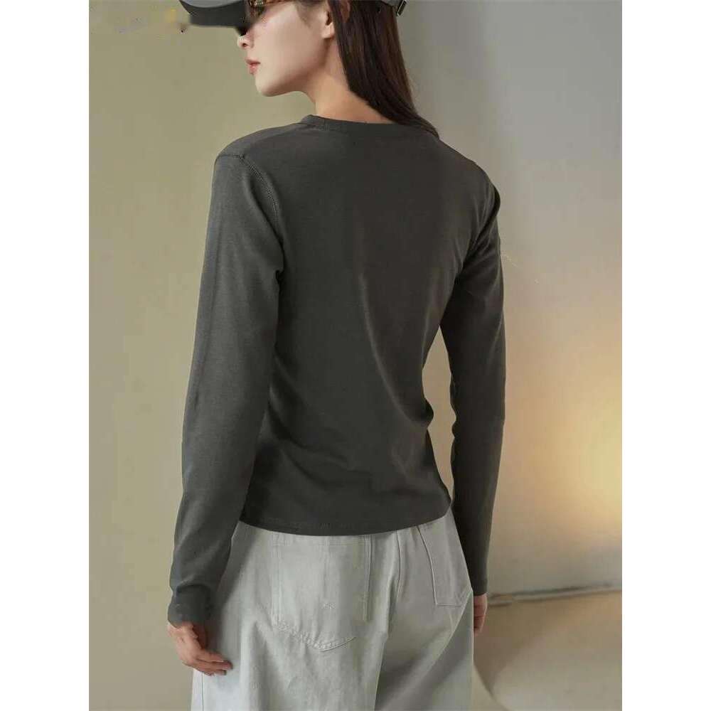 2025 Early Spring Fashion Irregular Sweep T-Shirt Women Comfortable Skin Friendly Top Tees White/Black/Gray