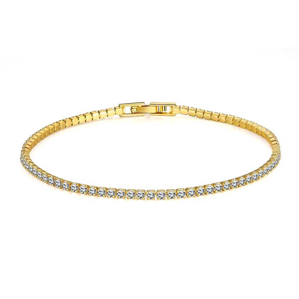 Solid 18K 14K Gold Moissanite Tennis Bracelet for Women D VVS1 Round 925 Sterling Silver Luxury Bracelet for EngagementXJ250219