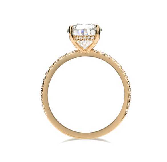 AAA Gems 14k Yellow Gold Pear Shape Engagement Ring Crushed Ice Cut Moissanite Ring Set