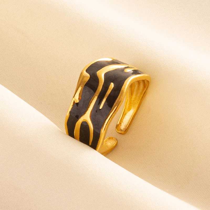 Balck Enamel Gold Plated Fire Evil Eye Stainless Steel Ring Vintage Finger Jewelry Sun Moon Star Rings For Wen Men Bague X250220