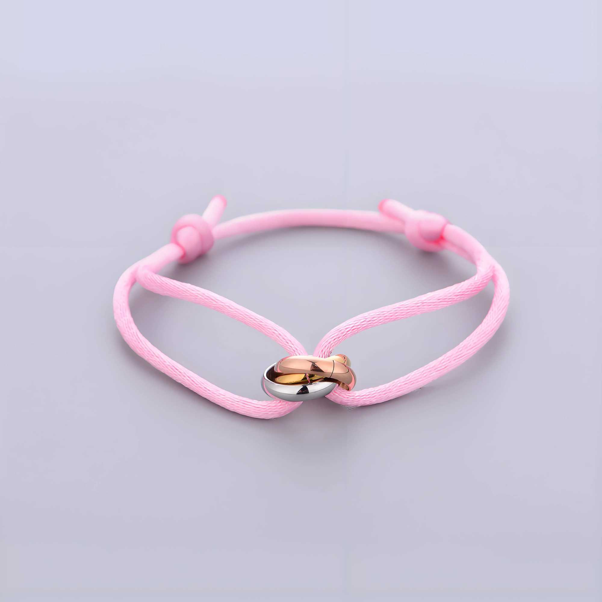 Simple Tricolor Gradient Bracelet stainl steel circle womens bracelet different colors of rope classic popular jewelry DIYXJ250219