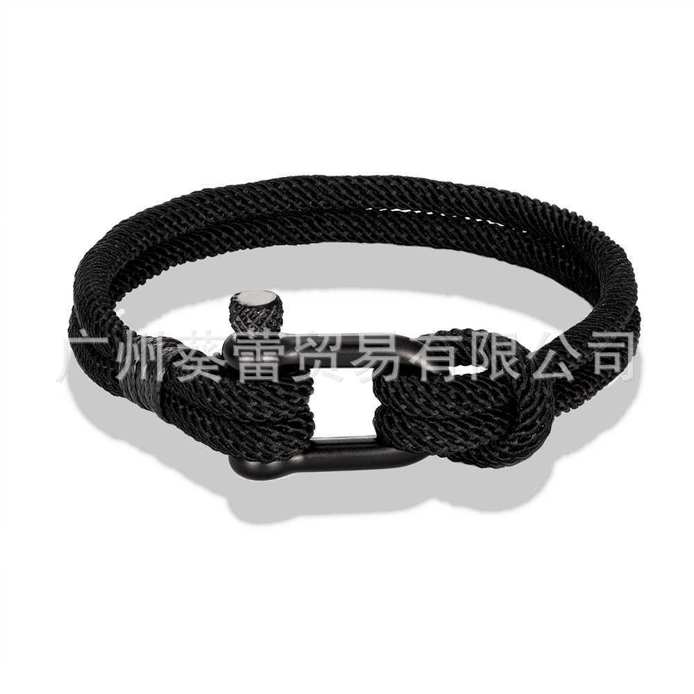 Charm Bracelets U-shaped horseshoe buckle bracelet mens stainless steel couple Milan rope outdoor lover Bracelet H25220