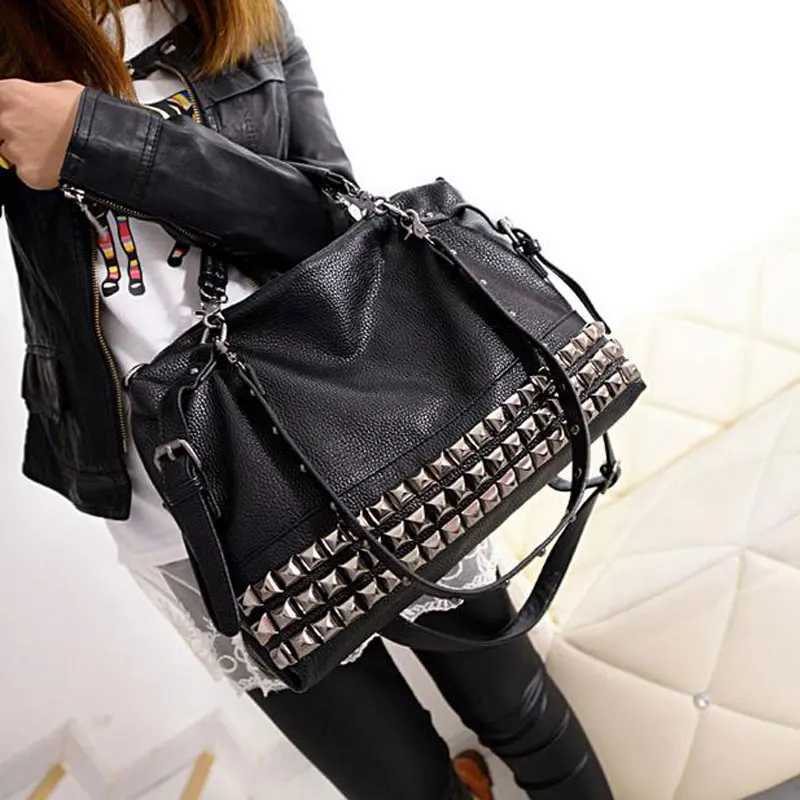Customized womens PU leather handbag new fashion denim womens messenger bag single shoulder handbag large bag Y250218