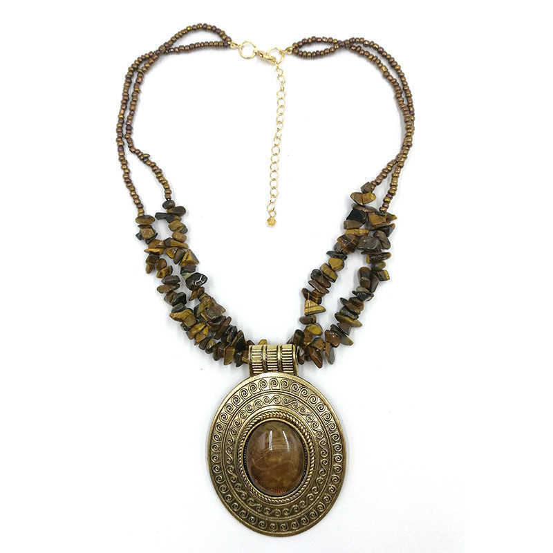 Pendant Necklaces Classic Jewelry Turquoise Stone Necklace ancient silver necklace 2 colors H25219