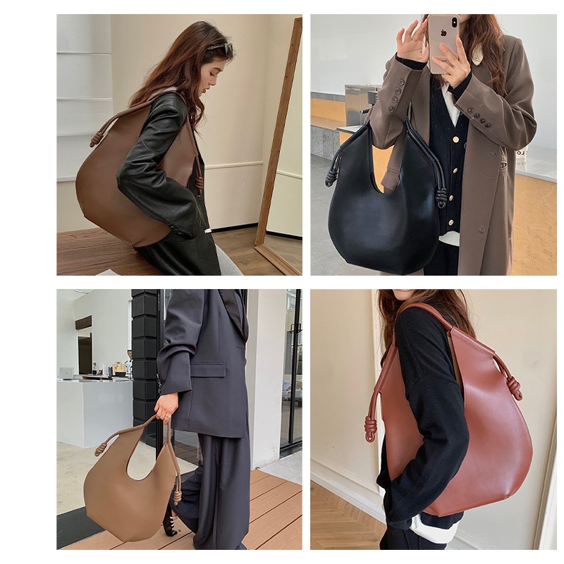 2025 New Niche Minimalist Geniune Leather Tote Advanced Spring Summer Large-capacity Commuter Single Shoulder Underarm Fashion Trend Soft Bag