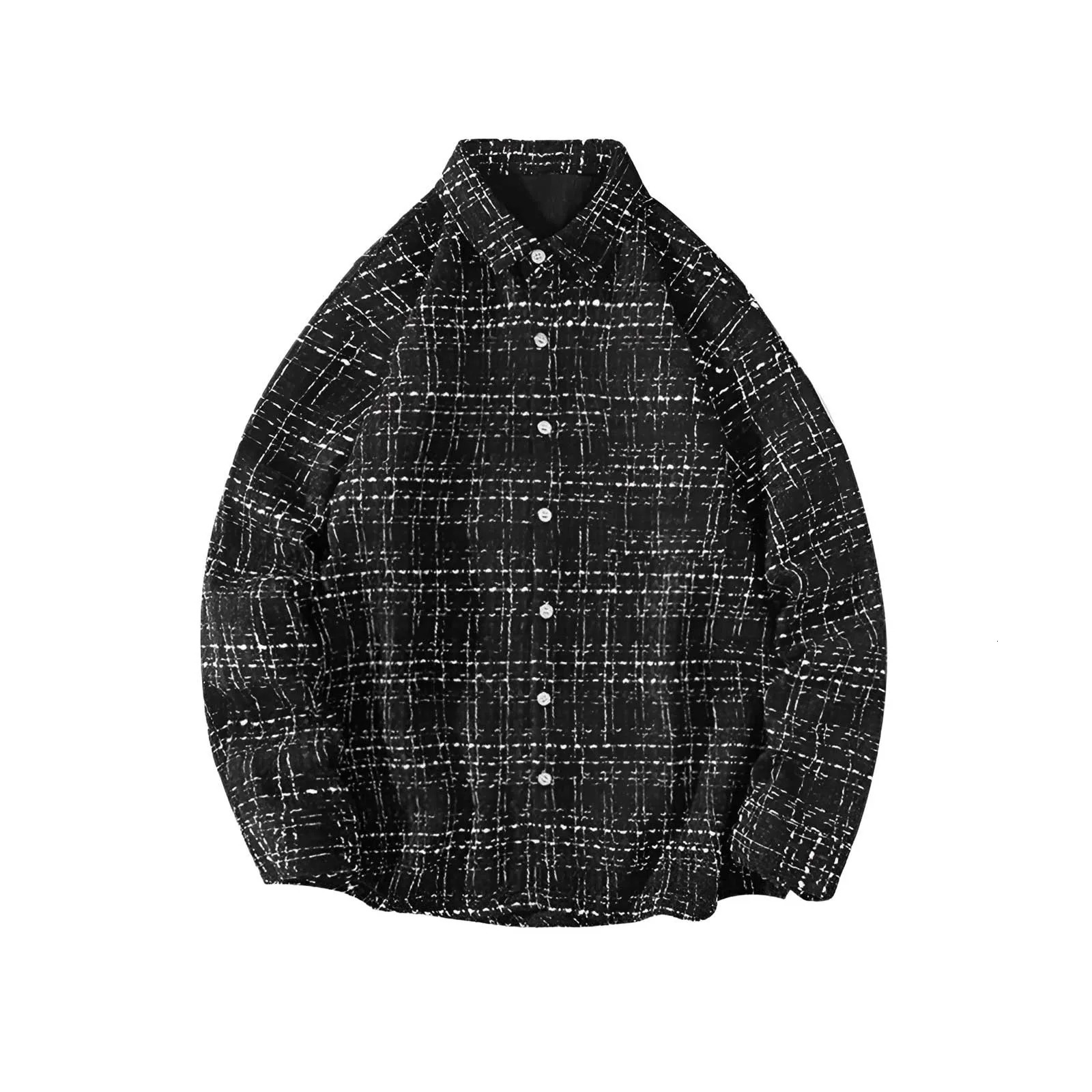 Y2k Plaid Jacket Shirt Coat For Men Korean Version Single-Breasted High Street Handsome Cardigan Top Trend Streetwear Jackets 250219