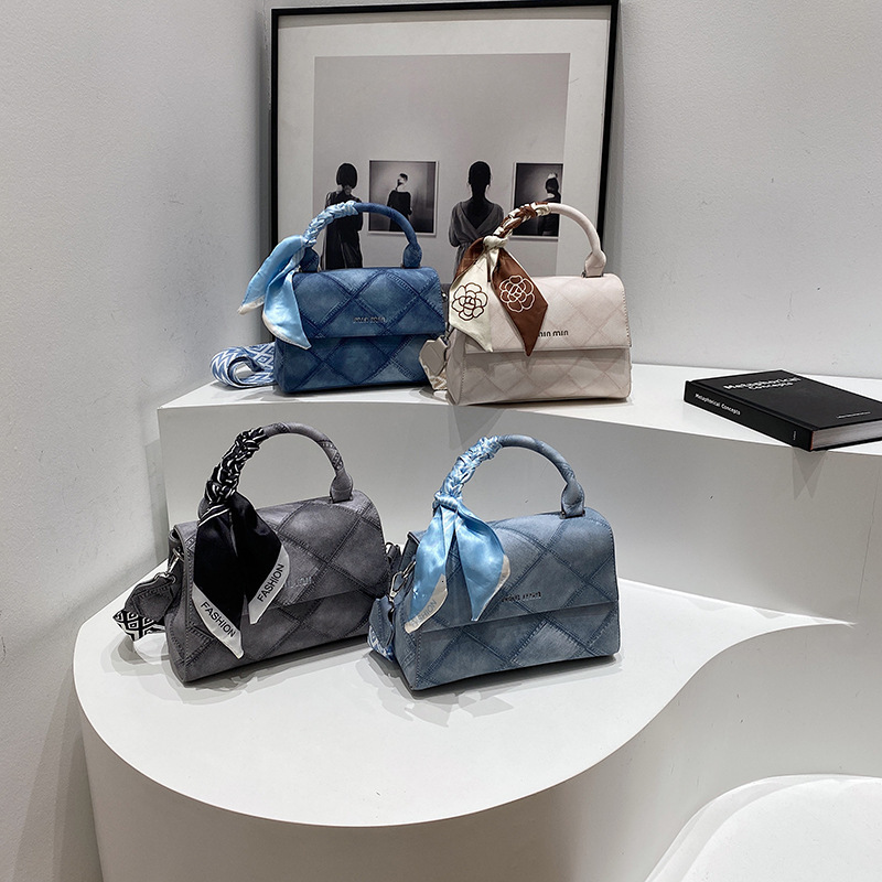 2025 New Small Square Versatile Large Capacity Handbag, Single Shoulder Crossbody Bag, Diamond Grid Chain Silk Scarf, Phone Bag #swissmilitary
