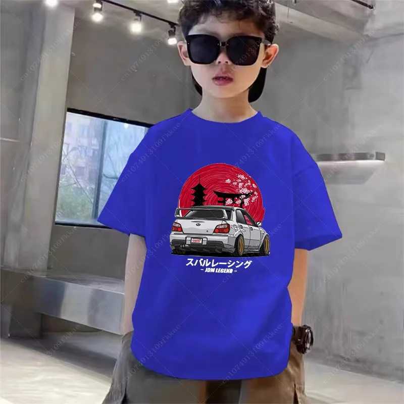 T-shirts Boy and Girl Anime AE86 Original D Drift Printed Shirt Childrens Cool Car Design Clothing Childrens Summer White T-shirt Teenagers 3-14 Years
